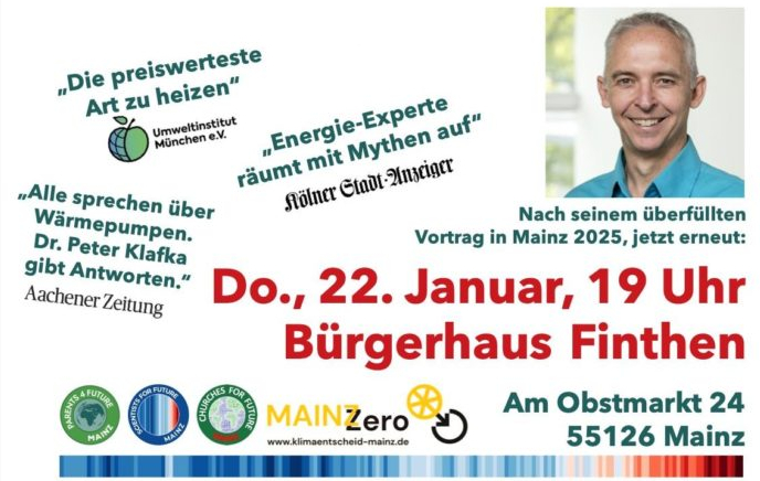 Peter Klafka in Mainz-Finthen Vortrag zu Wärmepumpen